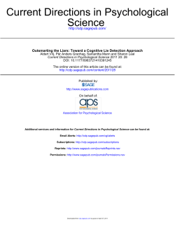 Outsmarting the Liars: Toward a Cognitive Lie Detection Approach