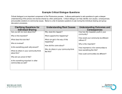 Critical Dialogue Questions