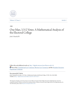 One Man, 3.312 Votes: A Mathematical Analysis of the Electoral