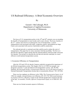 US Railroad Efficiency: A Brief Economic Overview