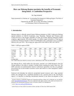 How can Mekong Region maximize the benefits of Economic