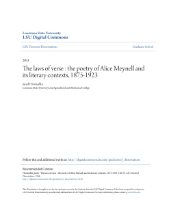 the poetry of Alice Meynell and its literary contexts, 1875-1923