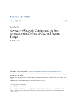 Advocacy of Unlawful Conduct and the First