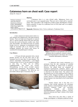 Cutaneous horn on chest wall: Case report