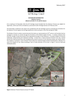Glenburn Precinct - Background Information