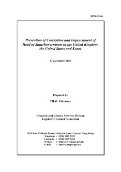 Prevention of Corruption and Impeachment of Head of State