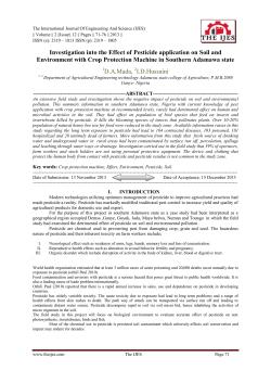 Investigation into the Effect of Pesticide application on Soil and