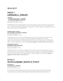 2016-2017 GROUP 1 LANGUAGE A