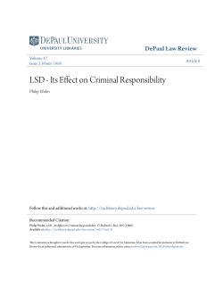 LSD - Its Effect on Criminal Responsibility