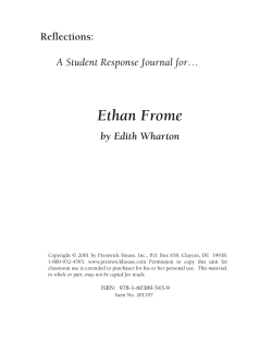 Ethan Frome - Response Journal Sample PDF