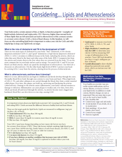 Lipids Atherosclerosis
