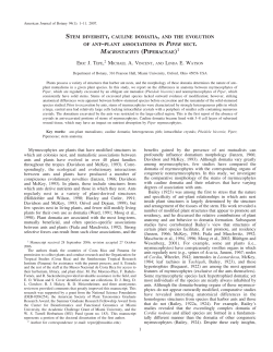 stem diversity, cauline domatia, and the evolution of ant&ndash;plant