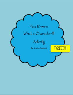 Paul Revere: What a Character!!!! Activity FREE!!!!