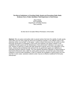 The Role of Institutions in Providing Public Goods