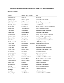 2015 Summer Research Internships for
