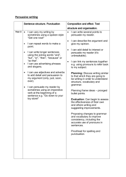 Persuasive writing - Kennington Junior School