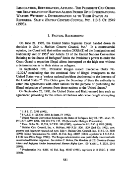 Immigration, Repatriation, Asylum