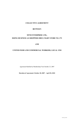 Collective Agreement - Labour Relations Board