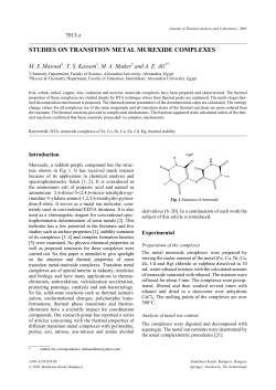 studies on transition metal murexide complexes