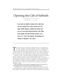 Opening the Gift of Sabbath: A Conversation with