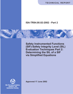 Safety Instrumented Functions