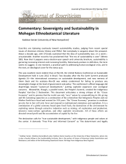 Sovereignty and Sustainability in Mohegan Ethnobotanical Literature