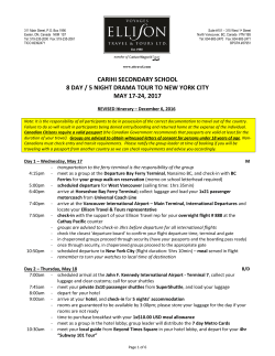 carihi secondary school 8 day / 5 night drama tour to new york city
