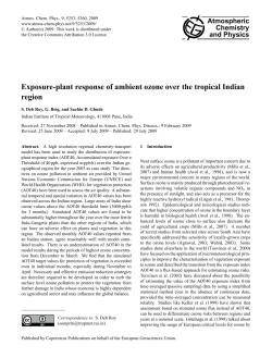 Exposure-plant response of ambient ozone over the tropical Indian