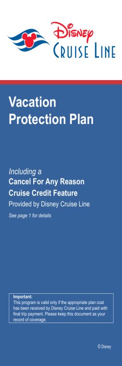 Disney Cruise Line Vacation Protection Plan