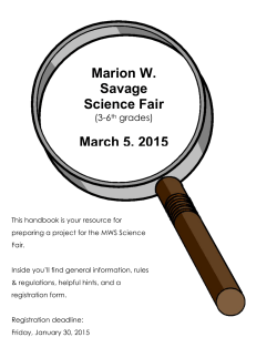 Science Fair Registration Packet Grades