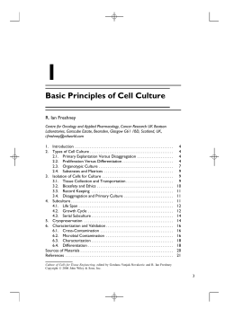 Basic Principles of Cell Culture
