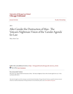 After Gender the Destruction of Man