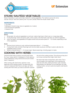 STEAM/SAUT&Eacute;ED VEGETABLES COOKING WITH HERBS