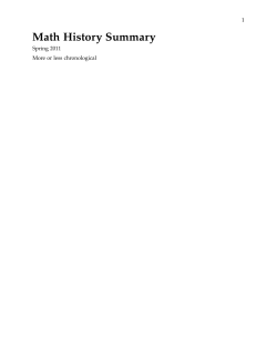 Math History Summary
