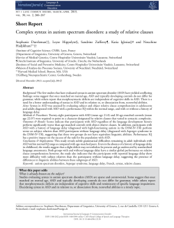 Complex syntax in autism spectrum disorders: a study of relative