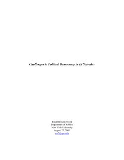 Challenges to Political Democracy in El Salvador