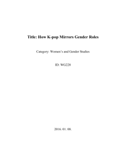 Title: How K-pop Mirrors Gender Roles