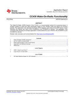 CC430 Wake-On-Radio Functionality (Rev. A)