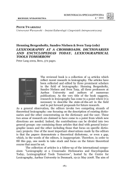 lexicography at a crossroads. dictionaries and encyclopedias today