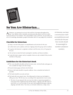 So You Are Historian&hellip; - University of Missouri Extension