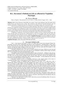 R.L. Stevenson`s Outlook on Life as reflected in Virginibus Puerisque