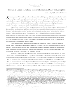 Toward a Genre of Judicial Dissent