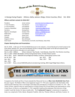 October 2016 Ewing Chapter SAR Newsletter