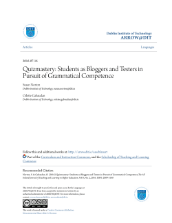 Quizmastery: Students as Bloggers and Testers in