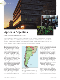 Optics in Argentina - Universidad de Buenos Aires