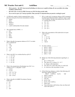 MC Practice Test unit G Acid/Base