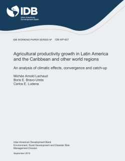 Agricultural productivity growth in Latin America and the Caribbean