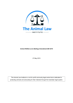 Animal Welfare (Live Baiting) Amendment Bill 2015 27 May 2015