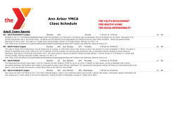 Ann Arbor YMCA Class Schedule