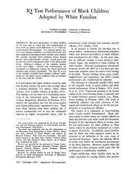 IQ Test Performance of Black Children Adopted by White